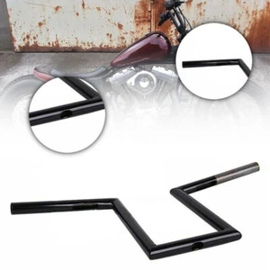 1" Black Z-Bar Motorcycle Handlebar Drag Bar For Harley Dyna Glide Tour Glide - Picture 1 of 6
