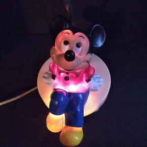 Seltene Disney Mickey Mouse Kinderzimmerlampe - klassisches 1981 Nachtlicht, ikonisches 3-Wege - Bild 1 von 12