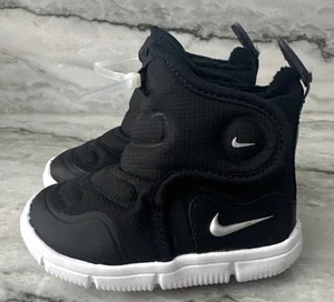 NIKE Novice High Boots Kids Size 4C Black/White/Metallic Silver AV8339-005 - Picture 1 of 9