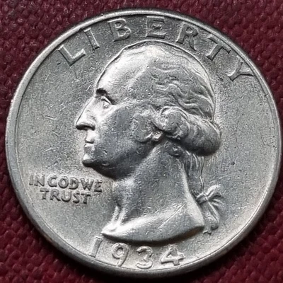 1934 D Washington Quarter 25c High Grade AU - UNC #96720 - Image 1 of 2
