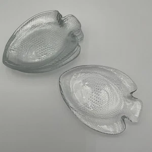 Vintage Arcoroc Fish Clear Glass Appetizer Snack Plates 6.5” x 4.5” - Set of 6 - Picture 1 of 12