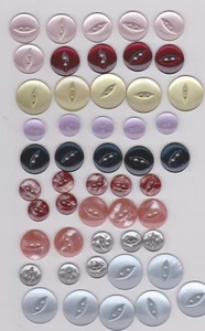 Qty 50 assorted Fisheye Buttons in various sizes and colours - Picture 1 of 1