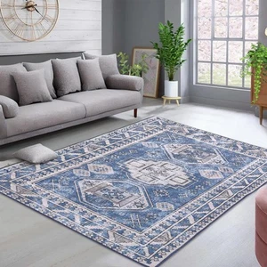 8x10 Area Rug Vintage Medallion Rug Indoor Floor Traditional Distressed Carpe... - Picture 1 of 7