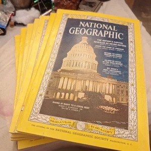 Set Of 7 1964 National Geographic - Vol. 125 & 126, Jan Mar Apr May Jul Nov Dec - Imagen 1 de 9
