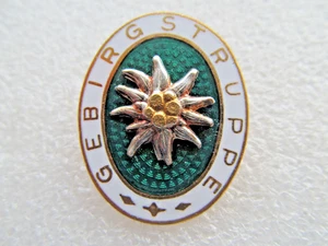 altes Abzeichen - Gebirgstruppe - Gebirgsjäger Edelweiß Brosche ca. 2,6 x 3,3 cm - Bild 1 von 2