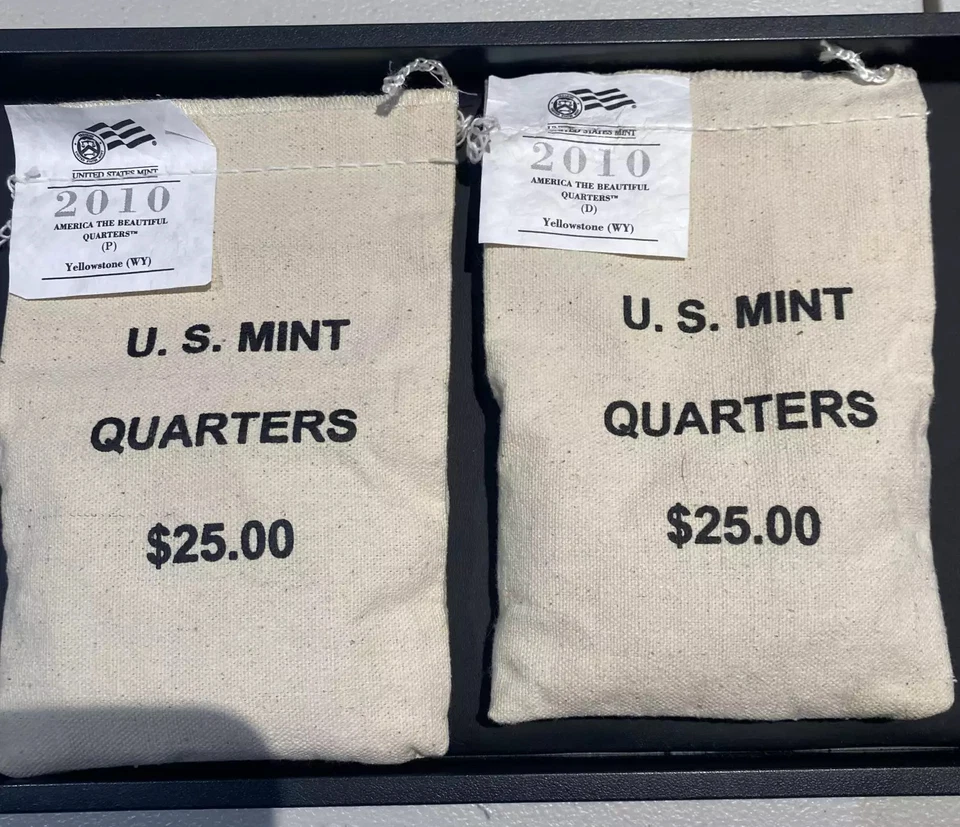 2010 - P.D.  ATB Quarters Yellowstone $25 U.S. Mint Sewn Bags - Image 1 of 1