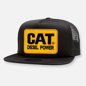 CAT Diesel Power Flat Bill Baseball Cap Hat Embroidered Patch Mesh Snapback - Picture 1 of 1