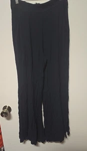 Showpo Beca Pants High Waisted Plisse Flared Pants in BLACK Women’s Size 4 - Picture 1 of 7