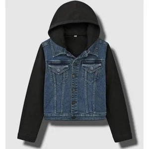 DL1961 Kids Denim Hooded Jacket Blue Black 6 / 6X Casual Sweater 100% Cotton - Picture 1 of 11