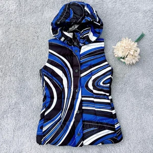 Emilio Pucci, Down Vest, Pucci Pattern, Multicolor, Blue, Black, Removable Hood - Picture 1 of 24