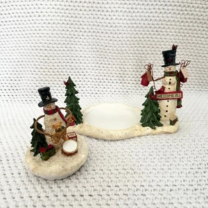 Yankee Candle Jar Candle Base Topper Abbinato 2011 Pupazzo di Neve Scena Vacanze Invernali - Foto 1 di 10