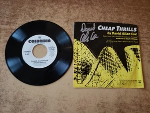 HAND AUTOGRAPH  1980s VG+ David Allan Coe Cheap Thrills 45 - Imagen 1 de 2