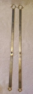 2 VTG 29” Solid Brass Decorative Plate Picture Wall Hangers Holders - 3/4" wide - Picture 1 of 7