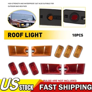 10pcs Red/Amber Lens Cab Marker Roof Running Lights For 2003-2009 Hummer H2 Sut - Bild 1 von 13