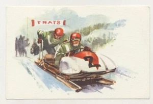 OLYMPIC SPORTS OLYMPIQUES BOBSPORT BOBSLEIGH BOBSLED WINTER SPORT IMAGE CARD - Picture 1 of 2