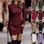 Hot New Women Dress Long Sleeve OOTD Autumn Winter Crew-Neck Jumper Dress
