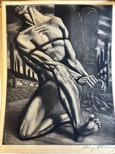 Genug von Harry Sternberg 1947 Original Radierung - Bild 1 von 5