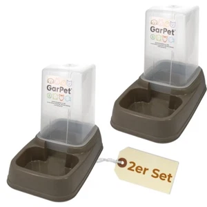 2x Futter Wasser Spender 2in1 Hunde Katzen Wasser Trockenfutter Automat 3,7 L - Bild 1 von 6