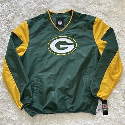 Pulôver corta-vento genuíno NFL Green Bay Packers verde masculino tamanho XL - Imagem 1 de 4