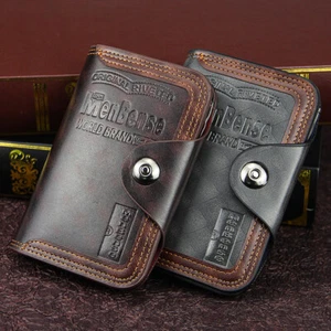 Portafoglio corto uomo vera pelle - bifold con tasca porta monete e porta carte - Foto 1 di 12
