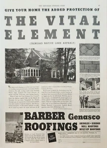 1938 Barber genasco roofings Vintage Ad The vital element - Picture 1 of 1
