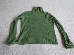 Women's Bloomingdale's Green Cashmere Sweater Turtleneck XL - Picture 1 of 13