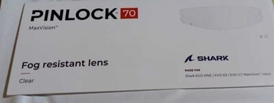 Genuine Shark EVO ONE 2 Clear Visor OR Clear Pinlock 272/VZ15012P/INC - Image 1 of 4