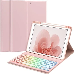 Wireless Backlit Keyboard Case for 10.2” iPad 7/8/9 Gen 2019/2020/2021 - Pink - Picture 1 of 7