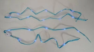 Par de cordones eléctricos brillantes iluminados azul azulado LED - Imagen 1 de 2
