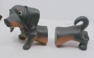 VINTAGE CERAMIC DACHSHUND FIGURAL BOOKENDS, WEINER DOG, VERY CUTE - Picture 1 of 7