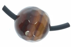 Achat natur facettiert Kugel Schmuck Edelstein Anhänger 14mm gebohrt - 14G138 - Bild 1 von 1