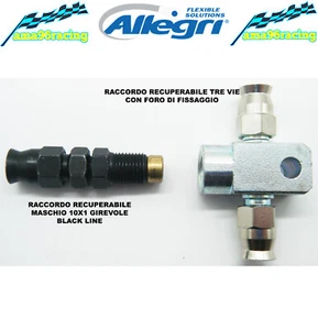 KIT RACCORDO TRE VIE WHITE METAL + MASCHIO X TUBI FRENO B.H. IN TRECCIA BREMBO - Foto 1 di 8