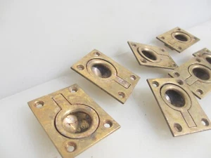 Antique Brass Cabinet Lever Lock Catch Cupboard Chest Drawer Handle Old -£5each - Picture 1 of 13