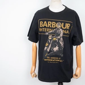 BARBOUR INTERNATIONAL Men's Black Crew Neck Short Sleeve Bigo Logo T-Shirt 2XL - Picture 1 of 12