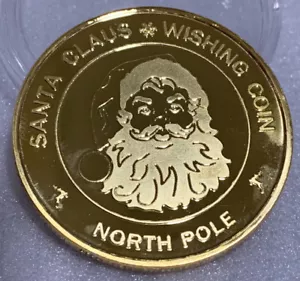 *10 Santa Claus Wishing New Coin Gold Plated “Believe In The Magic Of Christmas” - Picture 1 of 3