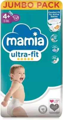 Mamia Nappies for Toddlers Baby, Size 4 Jumbo Pack Of 78, 2-5kg,Dry Soft Diapers