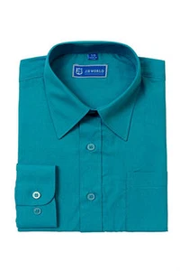 Boys Dress Shirt Long Sleeve Solid School Uniform Size 4-20 Formal Wedding New  - Picture 1 of 16