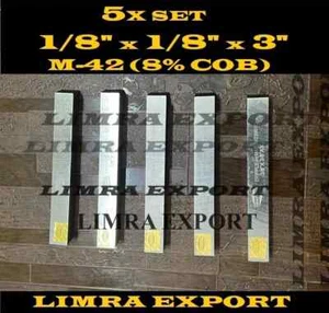 5 PCS SET 1/8"X 1/8" x 3" HSS Square Tool Bit M-42 (8% Cob) - Picture 1 of 2