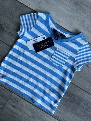 Ralph Lauren Polo Niños Primavera II Azul Crew Camiseta Top - Edad 3 3T - Nuevas Etiquetas Foto 1 de 4