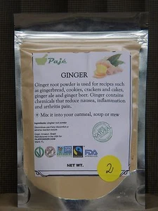 GINGER powder 2oz , organic gluten free, non-GMO PAJE - Picture 1 of 1