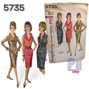 Simplicity 5735 Misses Sz 14 Bust 34 Sewing Pattern One-piece Dress CUT - Picture 1 of 6