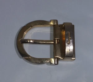 Fibbia per cintura vintage Salvatore Ferragamo ottone ferro di cavallo rigida passante per cintura 4 cm - Foto 1 di 5