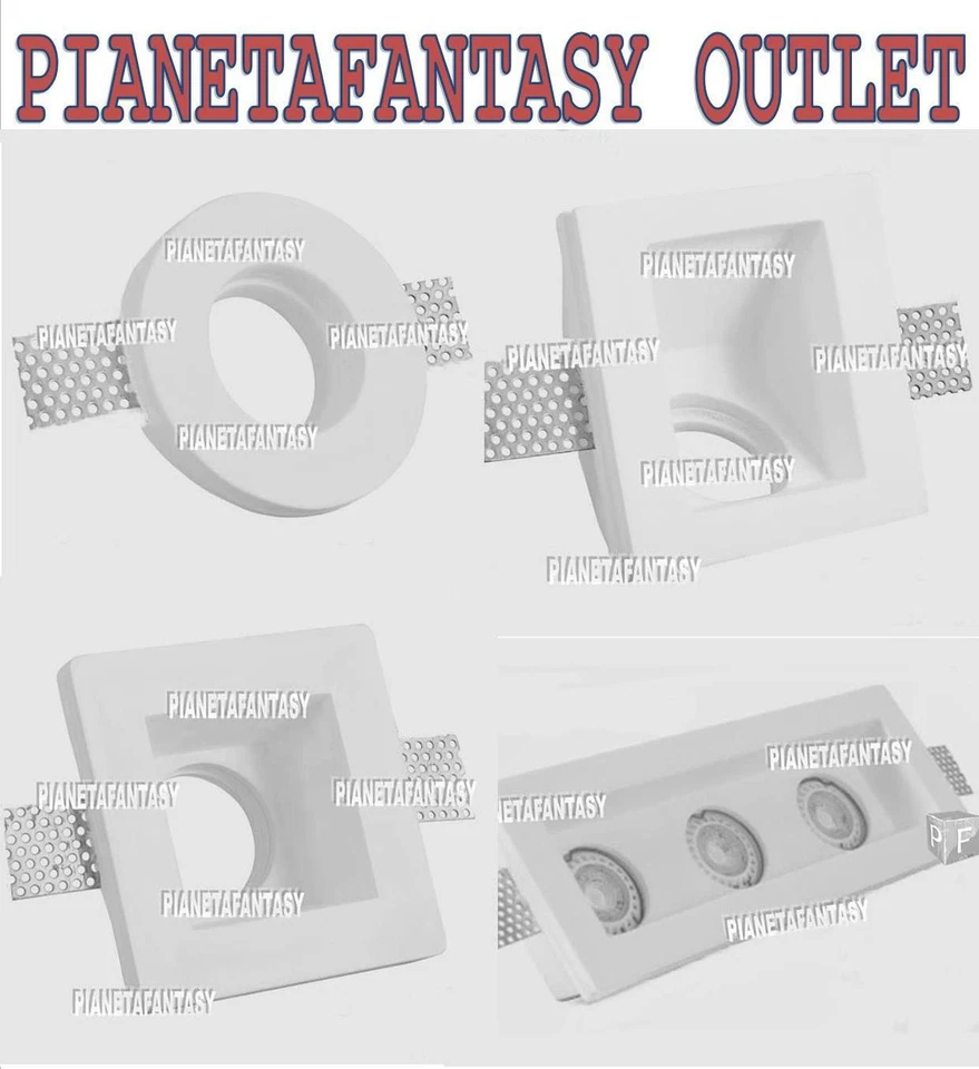 Porta Faretto in Gesso da Incasso a Scomparsa X lampade led GU10 Controsoffitti - Immagine 1 di 1