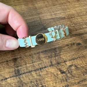 Keep Collective Light Blue Mrs Love Deer Antler Leather Bracelet - Picture 1 of 3