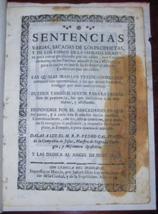 1734, RARE EO, ESPAGNE, CATALAYUD, Sentencias varias, sacradas de los Prophetas - Foto 1 di 12