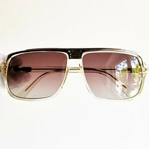 occhiali da sole MARTINI RACING square sunglasses vintage mask clear gold lozza