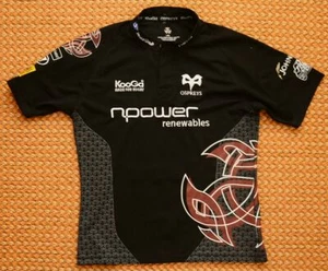 2008 - 2009 Ospreys, Home Black shirt by Kooga, Adult Large - Foto 1 di 5