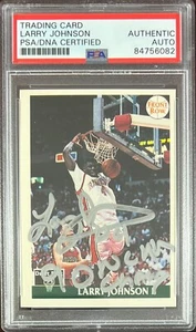 Larry Johnson auto inscribed 1991 Front Row RC UNLV PSA Encapsulated Hornets - Picture 1 of 3
