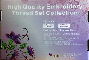 63 COLORS POLYESTER MACHINE EMBROIDERY THREAD FOR BROTHER 500M SPOOLS - Picture 1 of 2