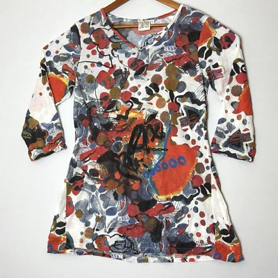Top túnica para mujer perejil salvia talla mediana artístico colorido arte abstracto para usar Foto 1 de 4